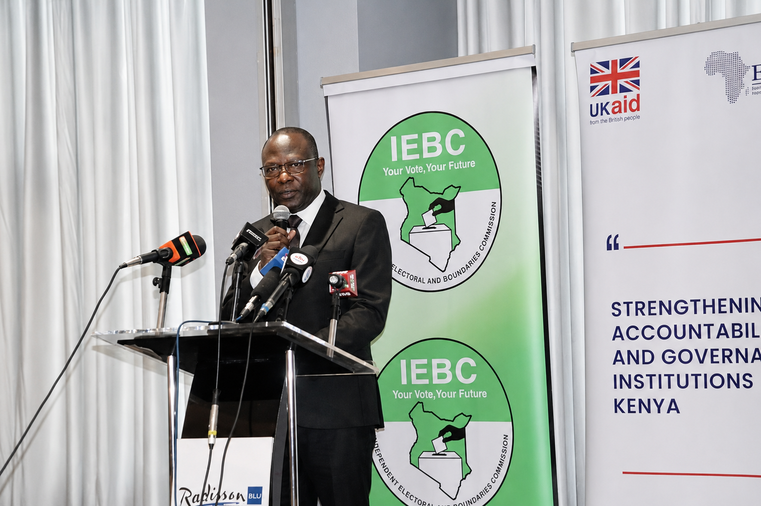 IEBC officials attending an election security meeting in Kenya